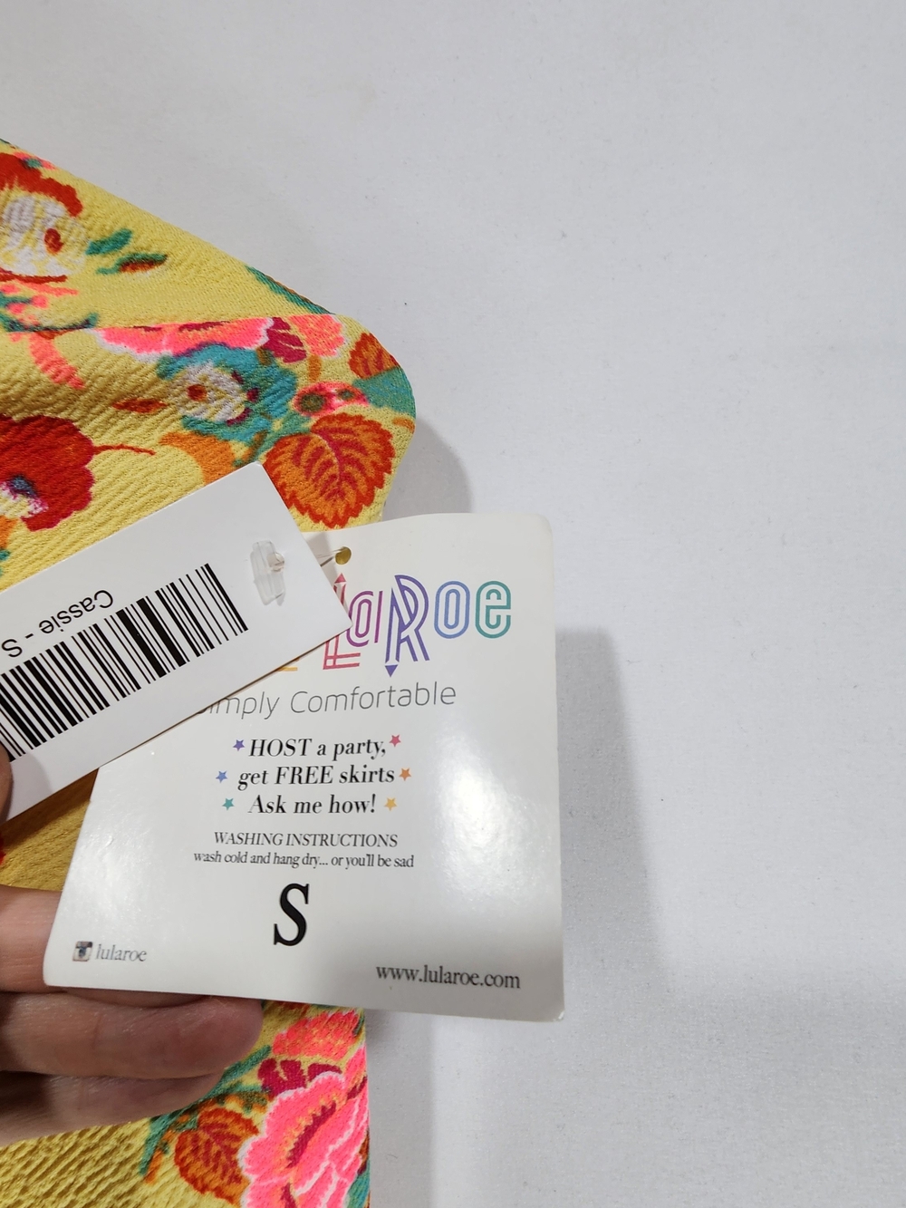 NWT Luluroe Cassie Yellow Floral Pull On Wide Waistband Stretch Pencil Skirt Sm - Picture 4 of 5